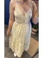 Uzun Askılı Elbise 8821 Bej