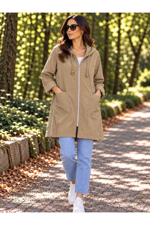 Vento Kapüşonlu Yağmurluk Camel