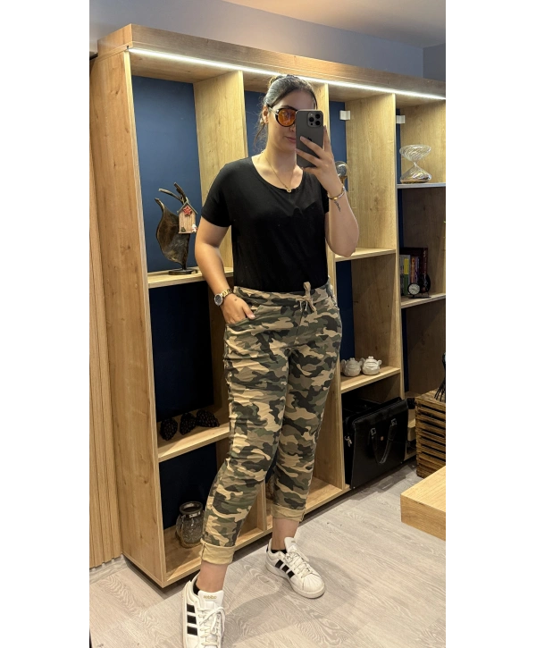 İtalyan Kamuflaj Pantolon Bej