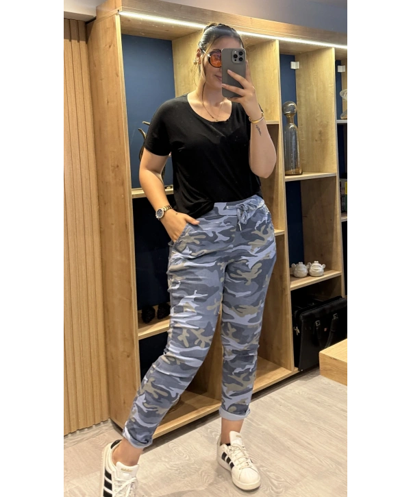 İtalyan Kamuflaj Pantolon İndigo
