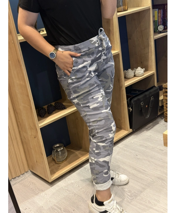 İtalyan Kamuflaj Pantolon Mavi