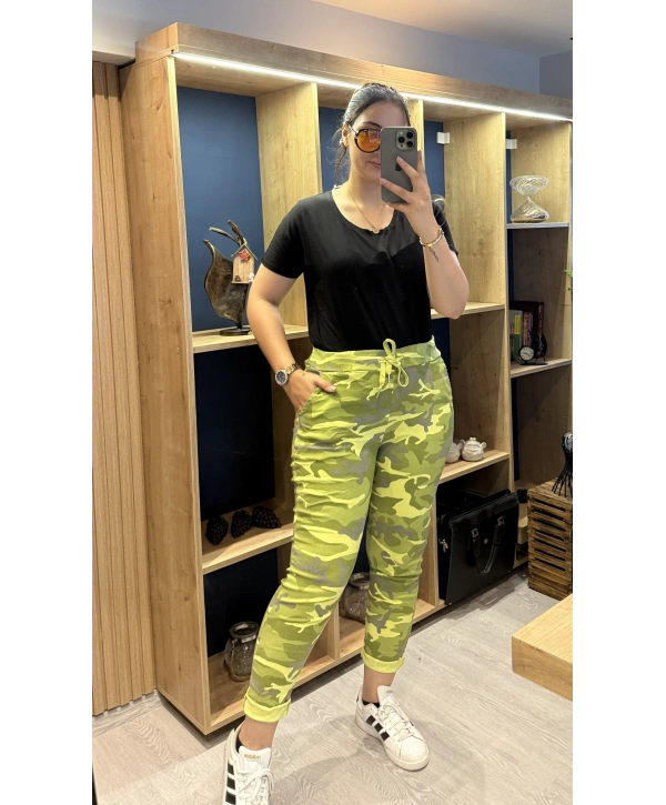 İtalyan Kamuflaj Pantolon Sarı