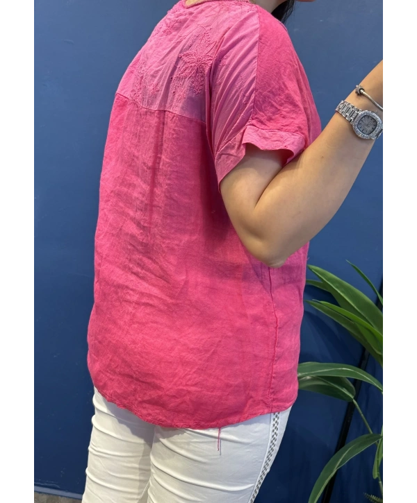 İtalyan Yıldız Desenli Bluz 82722 Pembe