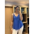 Askılı Pamuk Viscon Bluz Sax