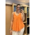 Askılı Pamuk Viscon Bluz Turuncu