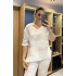 İtalyan Papatya İşlemeli Bluz Beyaz