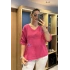 İtalyan Papatya İşlemeli Bluz Pembe