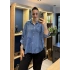 İtalyan Papatya İşlemeli Gömlek 25005 İndigo