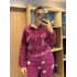 İtalyan Püsküllü Kesim Keten Ceket 82263 Magenta