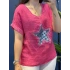 İtalyan Yıldız Desenli Bluz 82722 Pembe