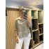 Nakış Desenli Pamuk Gömlek Vizon