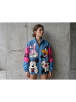 Fermuarlı Mavi Pembe Sweat