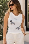Taşlı Lemur Bluz Beyaz