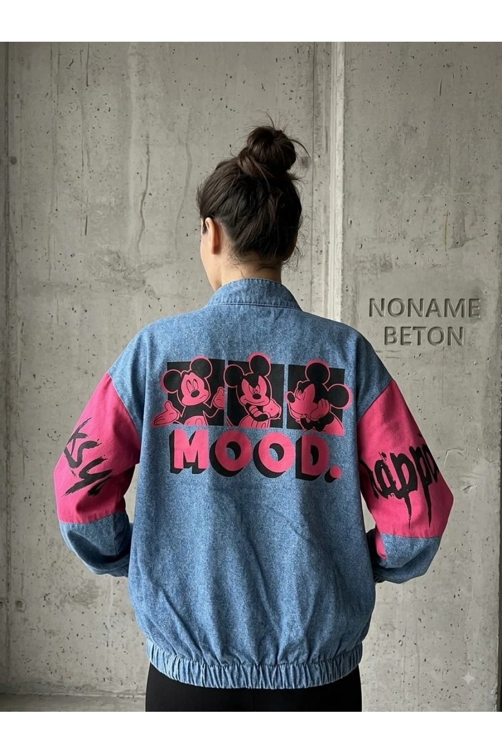 Fermuarlı Mavi Pembe Sweat