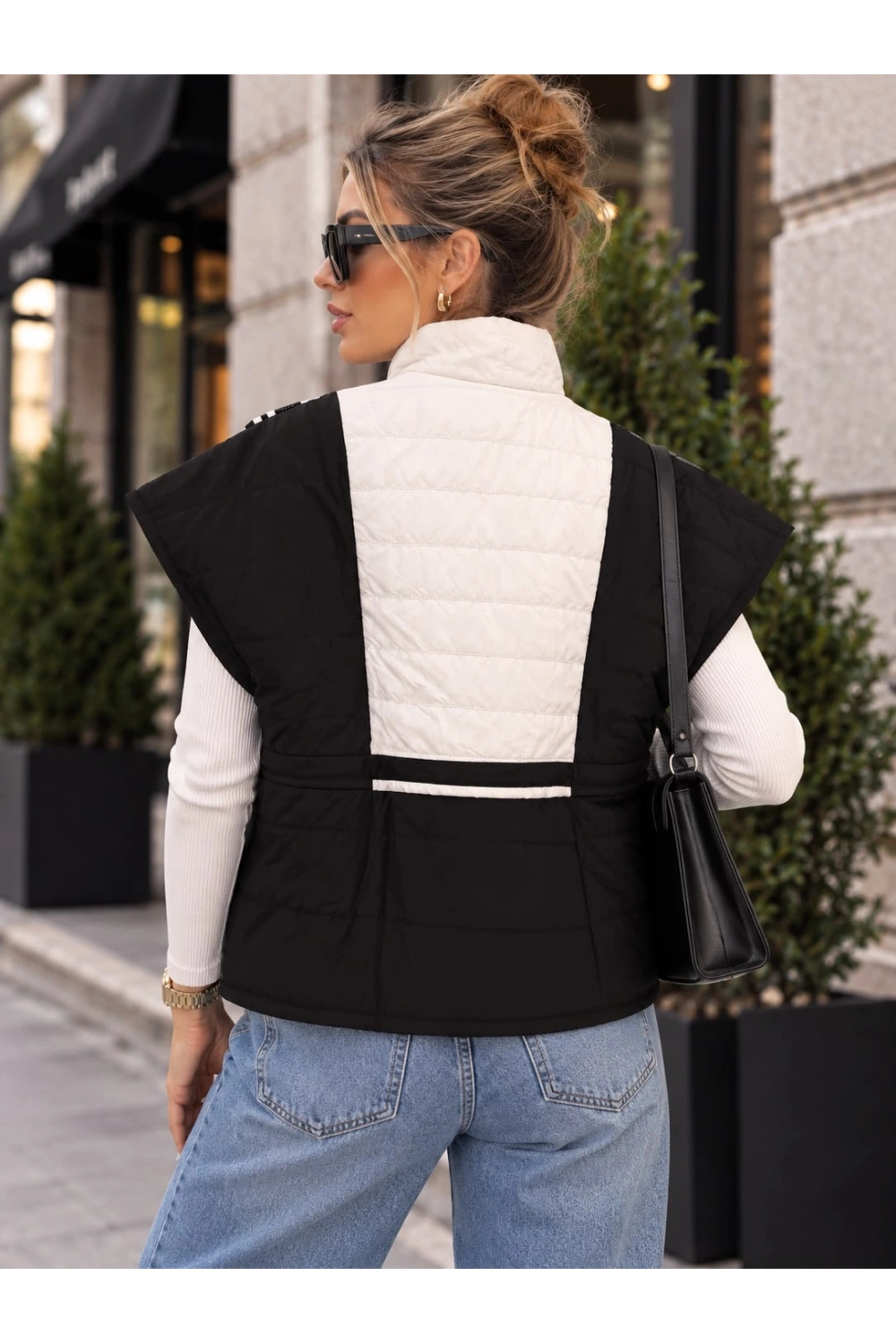 Kontrast Denim Detaylı Yelek