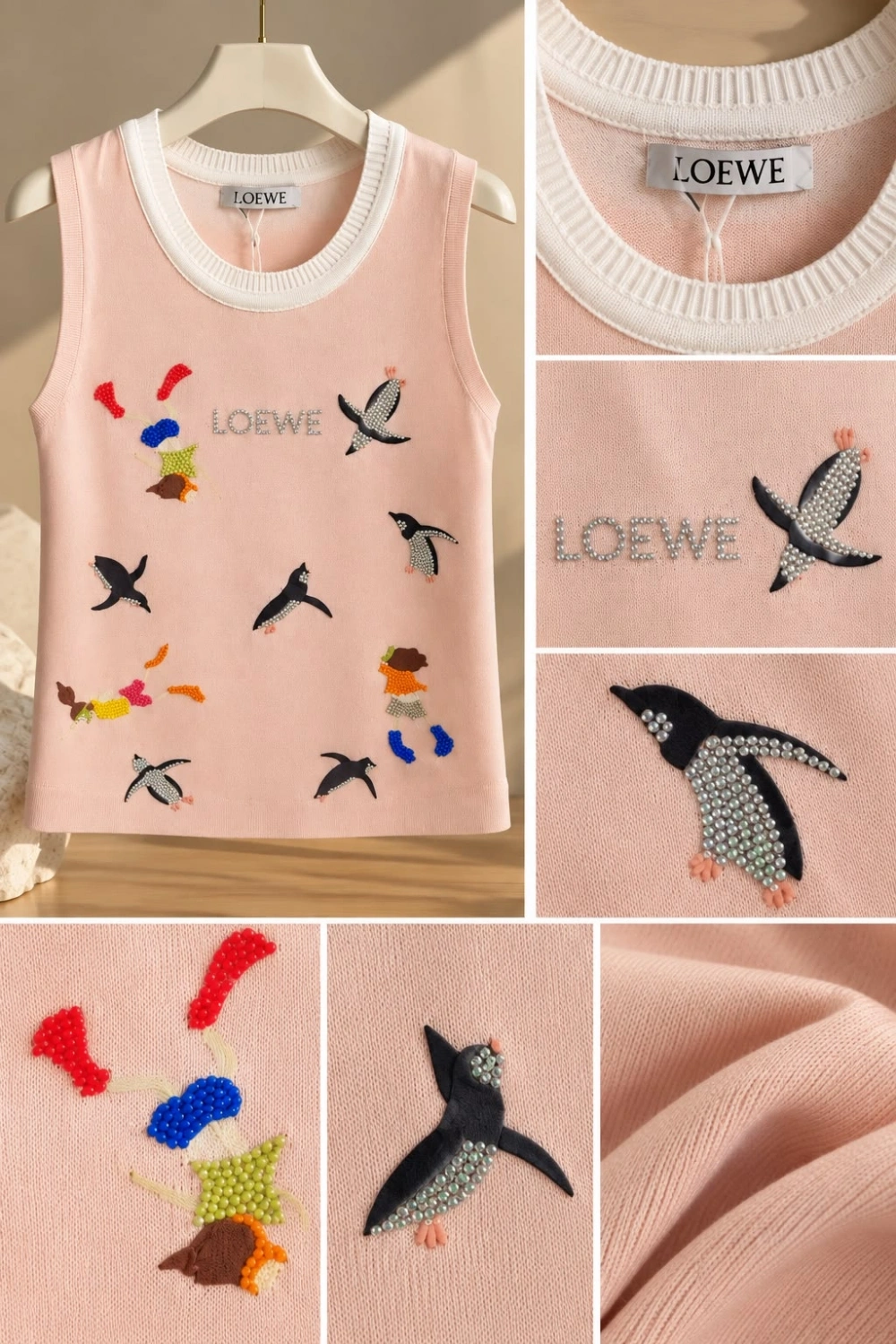 Taşlı Mini Penguen Bluz Pudra