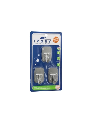 3pcs Dikdörtgen - Komple Metal  Yapışkan Askı  2kg Taşıma Roz