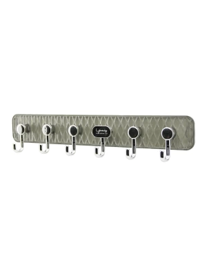 Delux Askı Mika Kristal Plastik Tabanlı  6 Kollu= Tak Çıkar  Yapışkanlı Montaj 6x42cm Roz