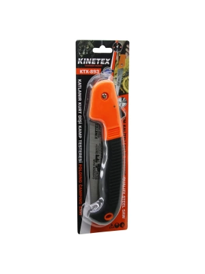 Katlanır Kurt Dişi  Budama Testeresi  Kilitli Testere:18cm - Kauçuk Kaplamalı Pls.saplı: 39cm Roz
