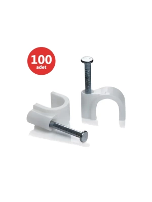 Kroşe 7 Numara Çelik Çivili 16 Mm (4*10 Antigron Kablolar İçin) 100lü Poşet Karya Roz