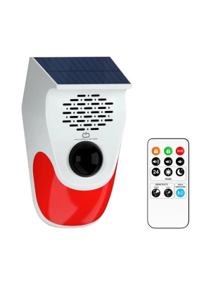 Kumandalı Solar Sesli Işıklı 120db Alarm Sistemi Roz