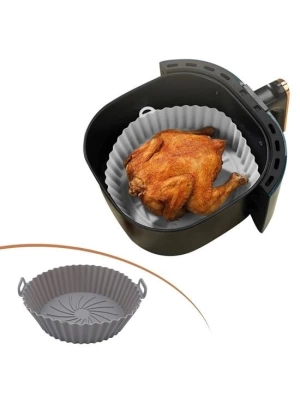 Renkli Isıya Dayanıklı Yıkanılabilir Silikon Fırın Ve Airfryer Yuvarlak Pişirme Matı 20 Cm Roz