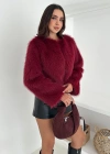 Kısa Kürk Ceket Bordo