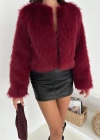 Kısa Kürk Ceket Bordo