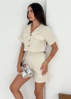 Beli Lastikli Şort Gömlek Takım