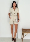 Beli Lastikli Şort Gömlek Takım