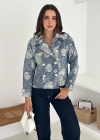 Düğme Detaylı Jakarlı Denim Ceket