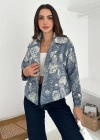 Düğme Detaylı Jakarlı Denim Ceket