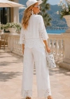 İthal Güpür Dantel İşlemeli Pantolonlu Takım