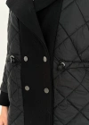 Kapitone Kaşe Detaylı Mont Siyah