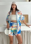 Keten Kumaş Şortlu Takım