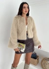 Kısa Kürk Ceket Krem