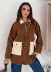 Körüklü Cep Detaylı Yağmur Gabardin Ceket Kahverengi
