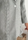 Kuşgözü Detaylı Kaşe Ceket Gri