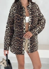 Leopar Desen Gabardin Gömlek