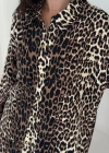 Leopar Desen Gabardin Gömlek