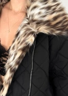 Leopar Kürk Yakalı Kısa Mont