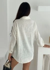 Pamuk Keten File Dantel Detaylı Gömlek