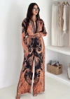 Saten Kumaş Desenli Alt-Üst Takım