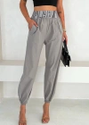 Yıkamalı Gabardin Lastikli Pantolon