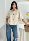 Yıkamalı Keten Gömlek Natur