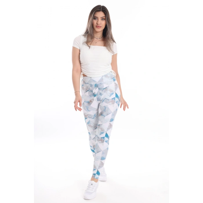 Kadın Beli Lastikli Dijital Baskılı Toparlayıcı Tayt