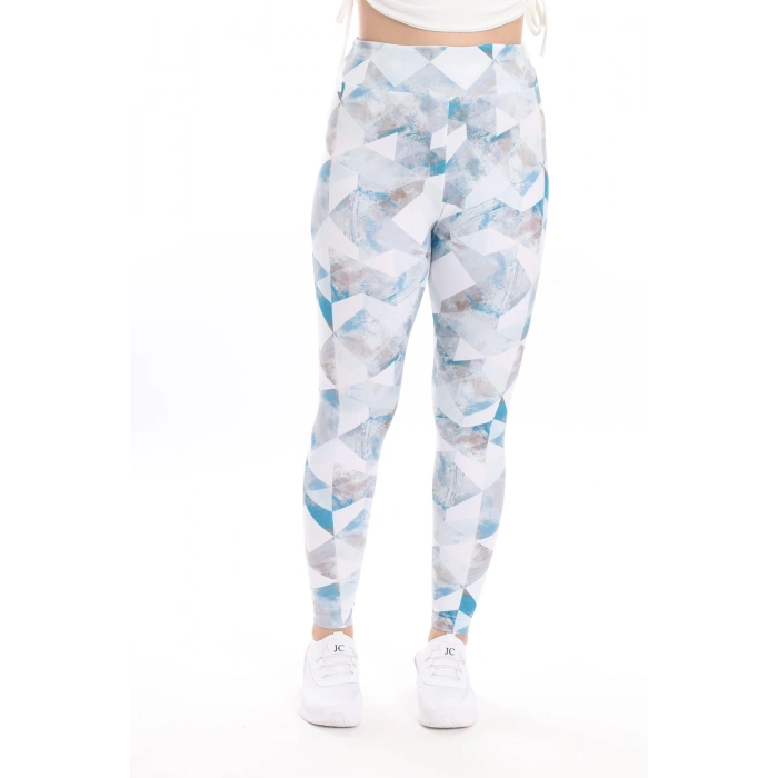 Kadın Beli Lastikli Dijital Baskılı Toparlayıcı Tayt