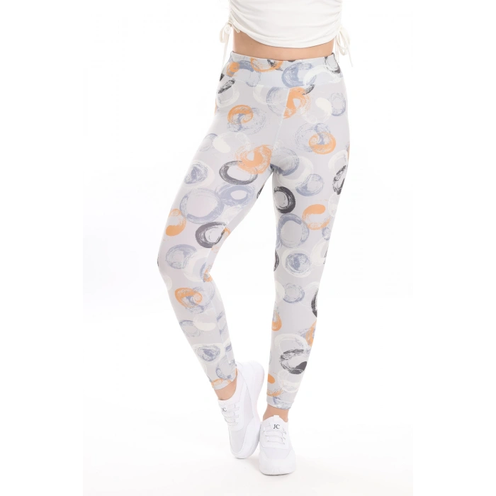 Kadın Beli Lastikli Dijital Baskılı Toparlayıcı Tayt