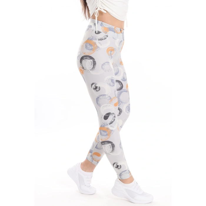 Kadın Beli Lastikli Dijital Baskılı Toparlayıcı Tayt