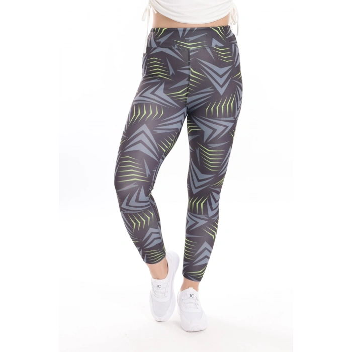 Kadın Beli Lastikli Dijital Baskılı Toparlayıcı Tayt